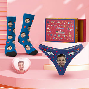 Custom Face Panties And Socks Set For Her Sweet Lover Co-Branding Set