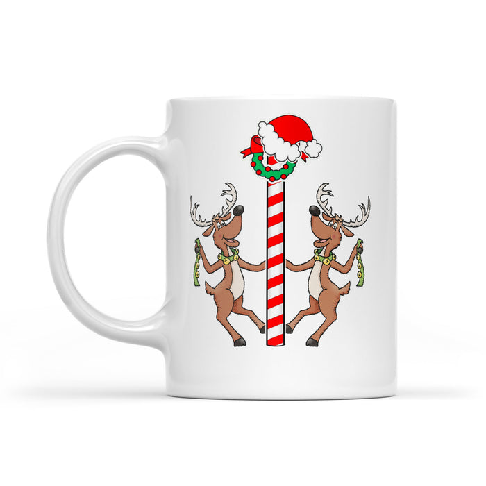 Pole Dancers Funny Christmas Reindeers Gift - White Mug  White Mug Gift For Christmas