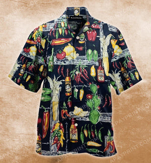 Hot Sauce Peppers Mexican Food Floral Surf Hawaiian Shirt, Hawaiian Shirt Gift, Christmas Gift