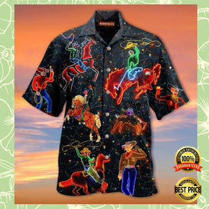 Cowboy Riding Horse Hawaiian Shirt, Hwaiian For Gift