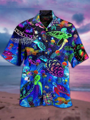 Colorful Turtles Hawaiian Aloha Shirt, Hwaiian For Gift