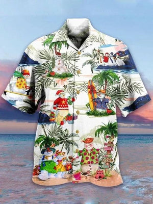 Christmas Hawaiian Aloha Shirt Unisex Shorts Sleeve Colorful Hawaiian Shorts Beach Short Sleeve_Hawaiian Shirt Gift, Christmas Gift