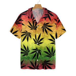 Marijuana Leaf Rasta Vivid Color Design Hawaiian Shirt,Hawaiian Shirt Gift, Christmas Gift