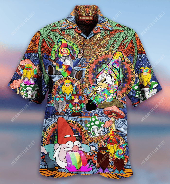 Amazing Hippie Gnomes Hawaiian Aloha Shirt Hawaiian Shorts Beach Short Sleeve, Christmas Gift