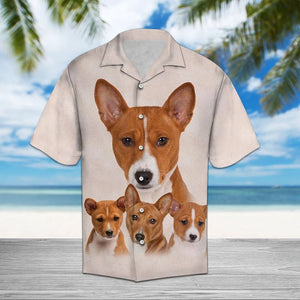 Cute Basenji Great Dog Portrait Collection Themed Hawaiian Shirt, Hawaiian Shirt Gift, Christmas Gift