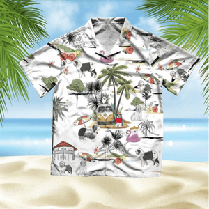 Old English Sheepdog Beach Style Pretty Ornamental Hawaiian Shirt , Hawaiian Shirt Gift, Christmas Gift