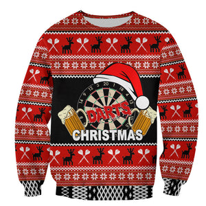 Darts And Beer For Christmas Sweatshirt Christmas Ugly Sweater, Christmas Gift, Gift Christmas 2024