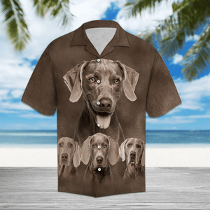 Weimaraner Clever Dog Dark Theme Hawaiian Shirt, Hwaiian For Gift