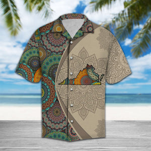 Virginia Mandala Style Flower Patchwork Hawaiian Shirt, Hwaiian For Gift