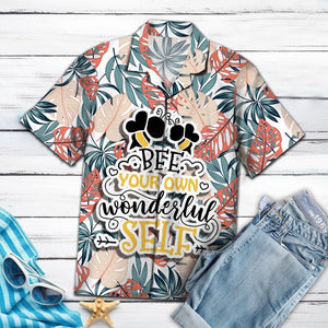 Amazing Bee Your Own Wonderful Self Pattern Hawaiian Shirt, Hawaiian Shirt Gift, Christmas Gift