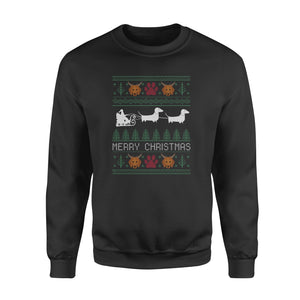 Funny Wiener Dog Dachshund Ugly Christmas Sweater funny sweatshirt gifts christmas ugly sweater for men and women