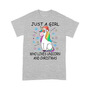 Just A Girl Who Loves Unicorn Christmas.   Tee Shirt Gift For Christmas