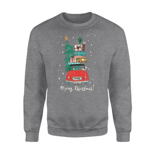 The car bring a tree and gift for christmas funny sweatshirt gifts christmas ugly sweater for men and women