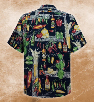 Hot Sauce Peppers Mexican Food Floral Surf Hawaiian Shirt, Hawaiian Shirt Gift, Christmas Gift