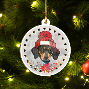 Merry Xmas Dachshund Ornament Set, Merry Woofmas Ornament Set, Funny Xmas Ornament Family Gift Idea For Dog Lover