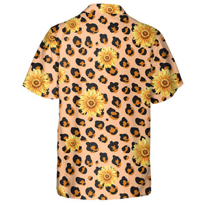 Pastel Colored Skin Of Leopard Spots And Sunflower Hawaiian Shirt, Hawaiian Shirt Gift, Christmas Gift