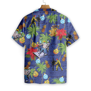 Oil Field Life Blue Pattern Nice Design Hawaiian Shirt , Hawaiian Shirt Gift, Christmas Gift