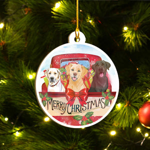 Merry Xmas Labrador Ornament Set, Merry Woofmas Ornament Set, Funny Xmas Ornament Family Gift Idea For Dog Lover