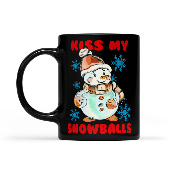 Kiss My Snowball Funny Christmas Pun  Black Mug Gift For Christmas