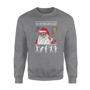 Ugly Christmas Sweater Zombie Walker Scarys and Dead Santa Women Sweatshirt - Funny sweatshirt gifts christmas ugly sweater for men and women