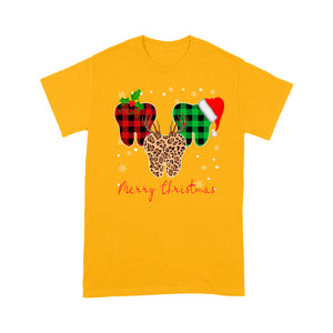 Merry Christmas Dental Lovers - Leopard And Knitting PatternT-shirt Tee Shirt Gift For Christmas