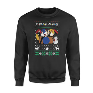 Friends And Snowman Christmas Ugly Sweatshirt - Funny sweatshirt gifts christmas ugly sweater for men and women