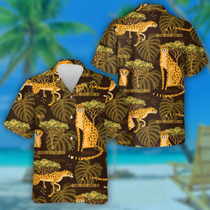 Wild African Leopards In The Jungle Hawaiian Shirt, Hwaiian For Gift