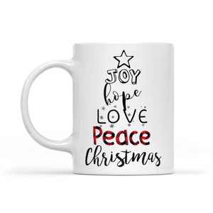 Joy Peace Love Hope Christmas Matching Family Gift  White Mug Gift For Christmas