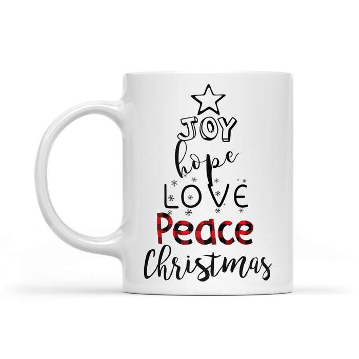 Joy Peace Love Hope Christmas Matching Family Gift  White Mug Gift For Christmas