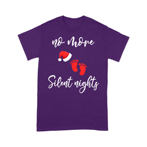 No More Silent Nights Funny Cute Baby Pregnancy  Tee Shirt Gift For Christmas