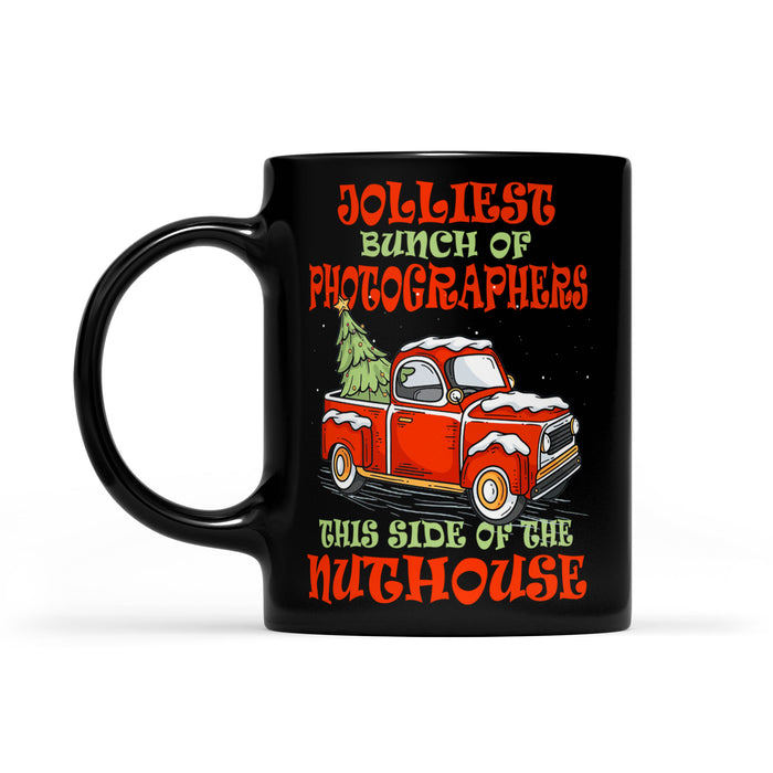 Jolliest Bunch Of Photographers Funny Christmas Gift  Black Mug Gift For Christmas