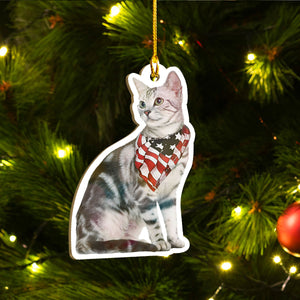 American Shorthair Cat Ornaments Set, Meowy Christmas Ornaments Set, Funny Xmas Ornaments Family Gift Idea For Cat Lover