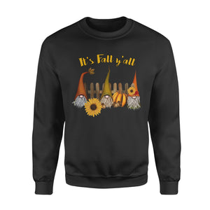 Three Gnomes happy it's fall y'all - funny sweatshirt gifts christmas ugly sweater for men and women