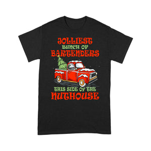 Jolliest Bunch Of Bartenders Funny Christmas Gift  Tee Shirt Gift For Christmas