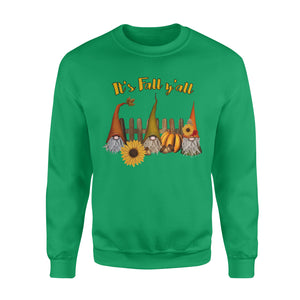 Three Gnomes happy it's fall y'all - funny sweatshirt gifts christmas ugly sweater for men and women