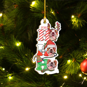 Xmas Bulldog Ornaments Set, Merry Woofmas Ornaments Set, Funny Christmas Ornaments Family Gift Idea For Dog Lover