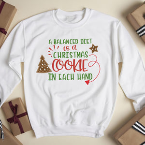 A balanced diet is a christmas funny sweatshirt gifts christmas ugly sweater for men and women