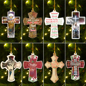 Christmas Begins With Christ Ornaments Set, Jesus Christmas Ornaments Set, Christian Ornament Set Family Gift Idea