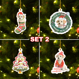 Christmas Dog Ornaments Set, Merry Woofmas Ornaments Set, Funny Christmas Ornaments Family Gift Idea For Labrador Lover