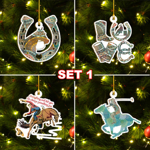 Funny Horses Ornaments Set, Horses Christmas Ornaments Set, Funny Christmas Family Gift Idea For Horse Lover