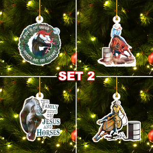 Funny Horses Ornaments Set, Horses Christmas Ornaments Set, Funny Christmas Family Gift Idea For Horse Lover