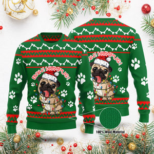 Funny Bah Humpug Sweater, Ugly Christmas Sweater, Pug Ugly Sweater, Christmas Family Gift Idea