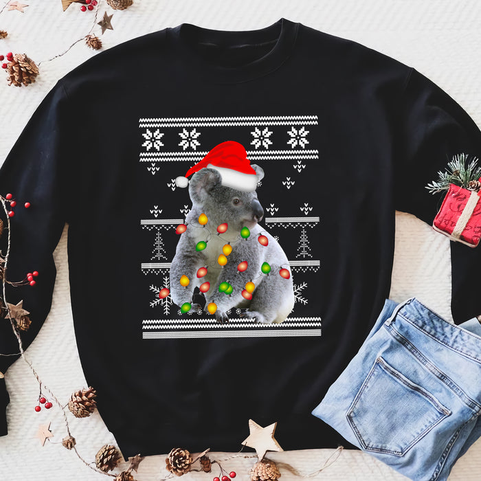 I want a Koala for my Christmas best gift for love - funny sweatshirt gifts for koala lovers christmas ugly sweatshirt