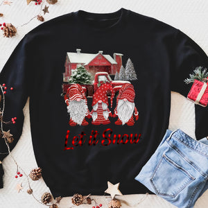 Let it Snow , Gnome merry christmas - funny sweatshirt gifts christmas ugly sweater for men and women