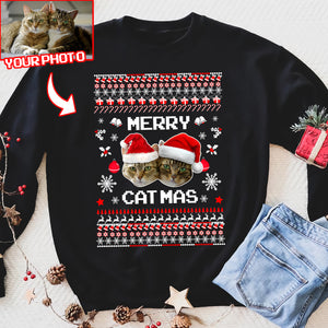 Merry Catmas Sweatshirt, Funny Christmas Cat Sweatshirt, Meowy Christmas Sweatshirt Family Gift Idea For Cat Lover