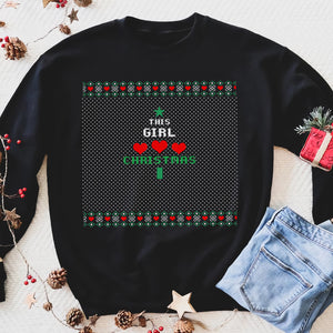 This girl loves Christmas - christmas tree funny sweatshirt gifts christmas ugly sweater for men and women