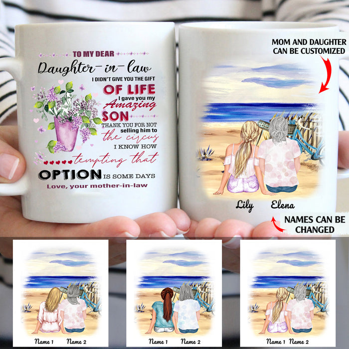 Mother in law to my dear daughter in law personalised gift customized mug coffee mugs gifts custom christmas mugs