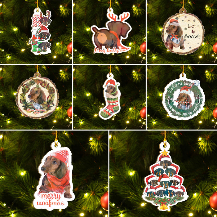 Xmas Dachshund Ornaments Set, Merry Woofmas Ornaments Set, Funny Christmas Ornaments Family Gift Idea For Dog Lover