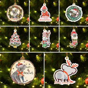 Xmas Koala Ornaments Set, Merry Christmas Ornaments Set, Funny Christmas Ornaments Family Gift Idea For Koala Lover