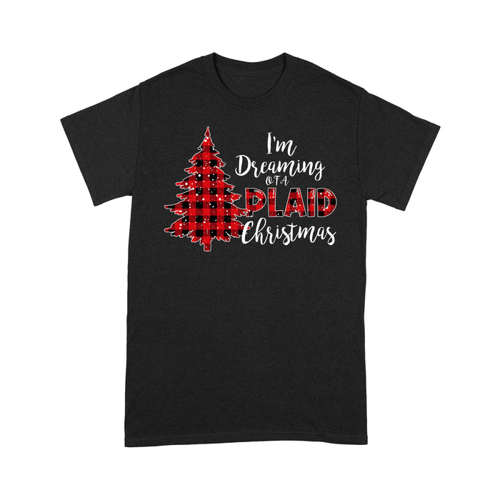 I'm Dreaming Of A Plaid Christmas Funny Buffalo Plaid.  Tee Shirt Gift For Christmas